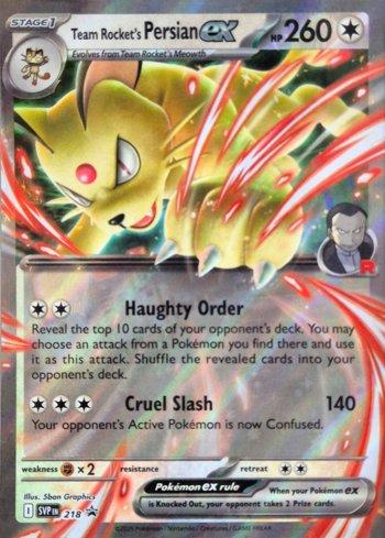 Carta Team Rocket's Persian ex da coleção SVP Black Star Promos
